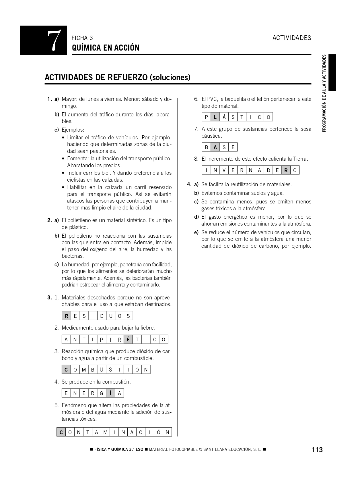 Actividades Fisica Y Qu Mica Eso Qu Mica En Acci N Page