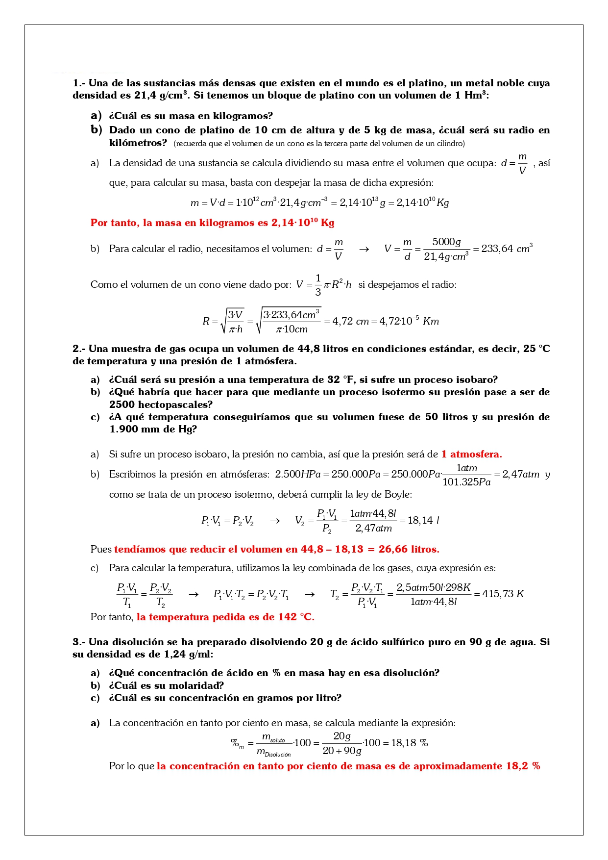 Examen F Sica Y Qu Mica Eso B Soluciones Page